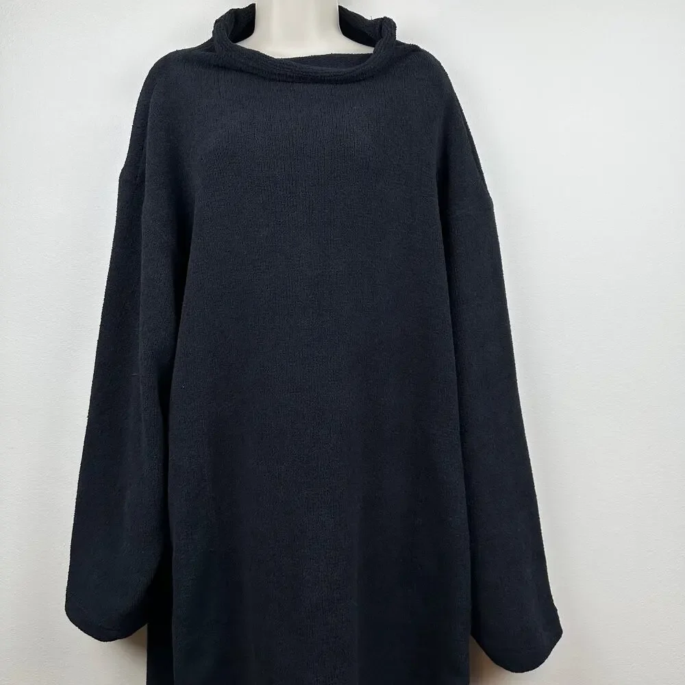 Free People Beach Blanca Maxi Dress Oversized Slouchy Black Large Coastal Preppy